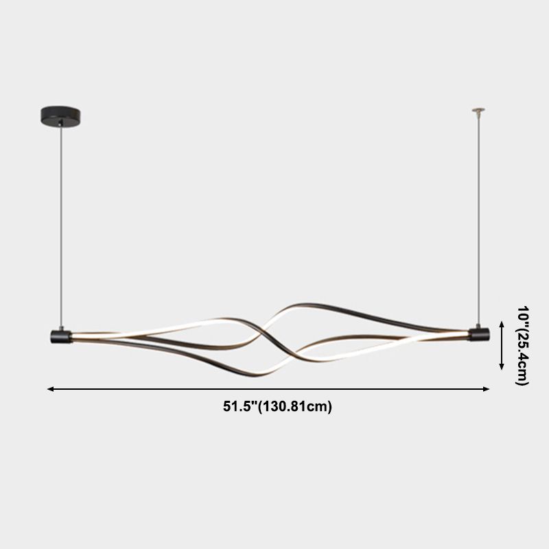 Lustres modernes pour les luminaires pendentiels à LED de suspension de suspension à ondes de foyer