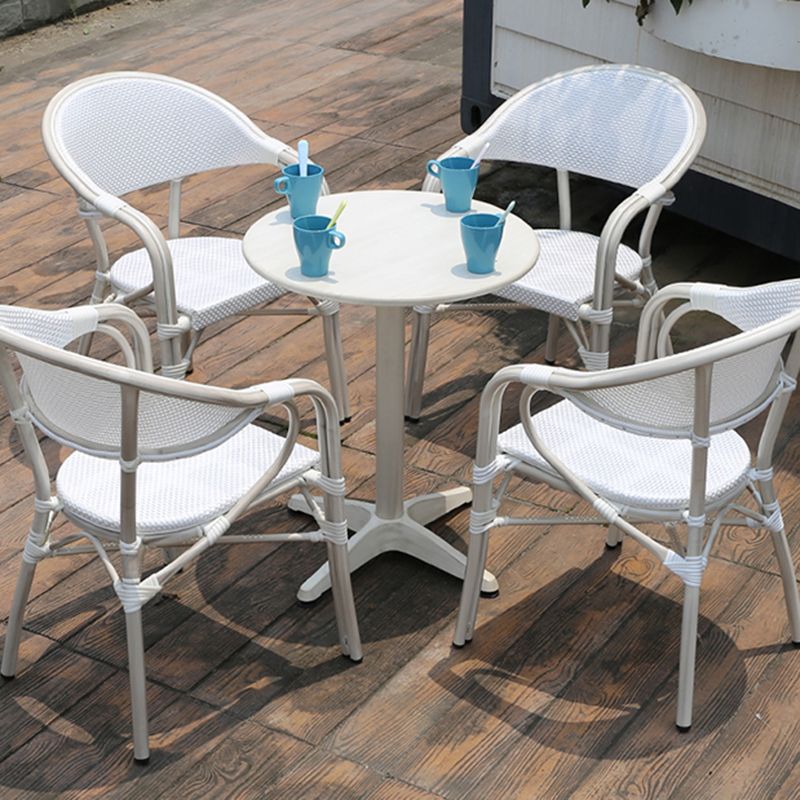 Modern Geometric Waterproof Courtyard Table Metal Base Outdoor Table