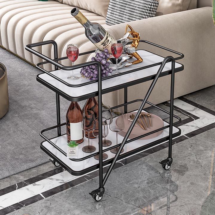 29.92" High Modern Style Prep Table Rolling Metal Prep Table for Home