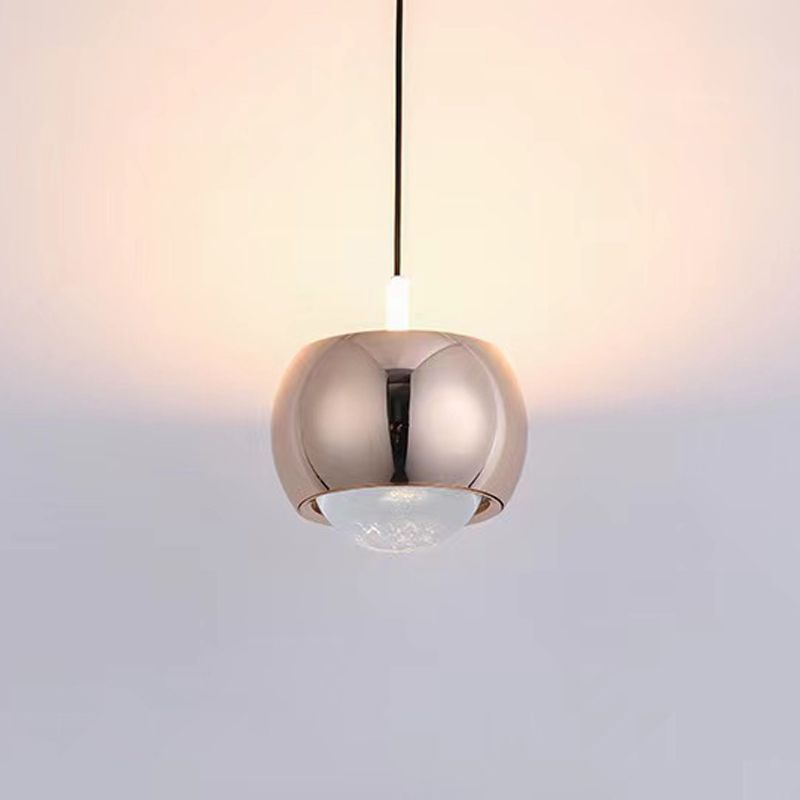 Postmodern Style Aluminum Pendant Light Colorful 4" Wide LED Hanging Pendant for Bedroom