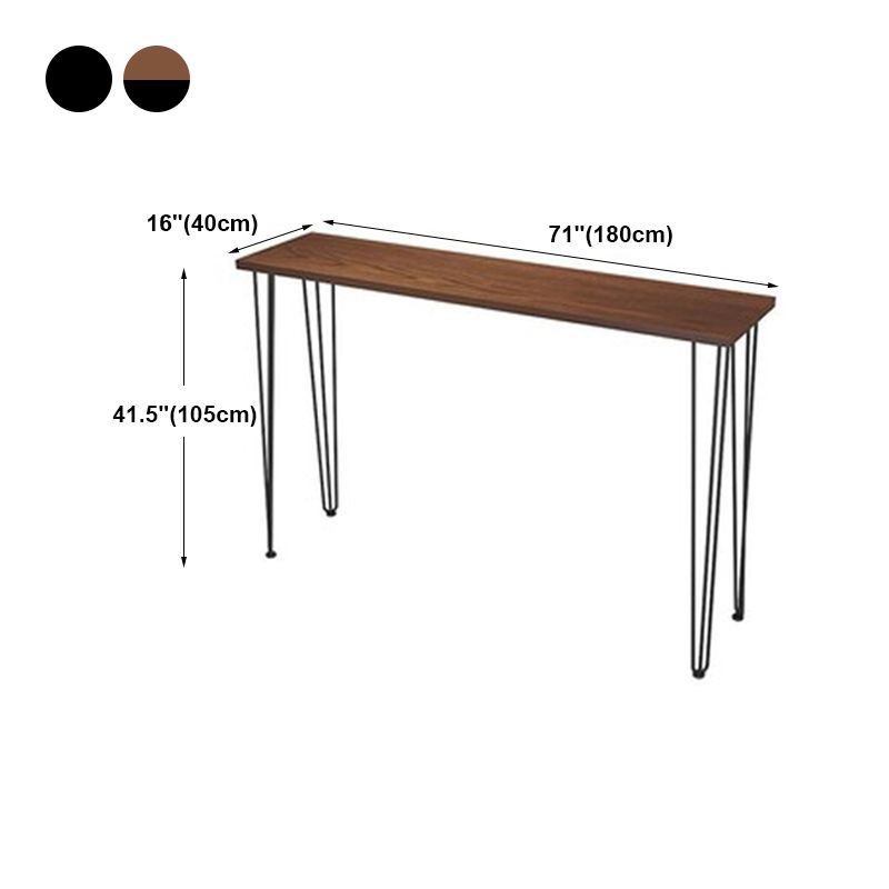 Industrial Solid Wood Pub Table with Rectangle Table Top Legs Table - 41.3" H