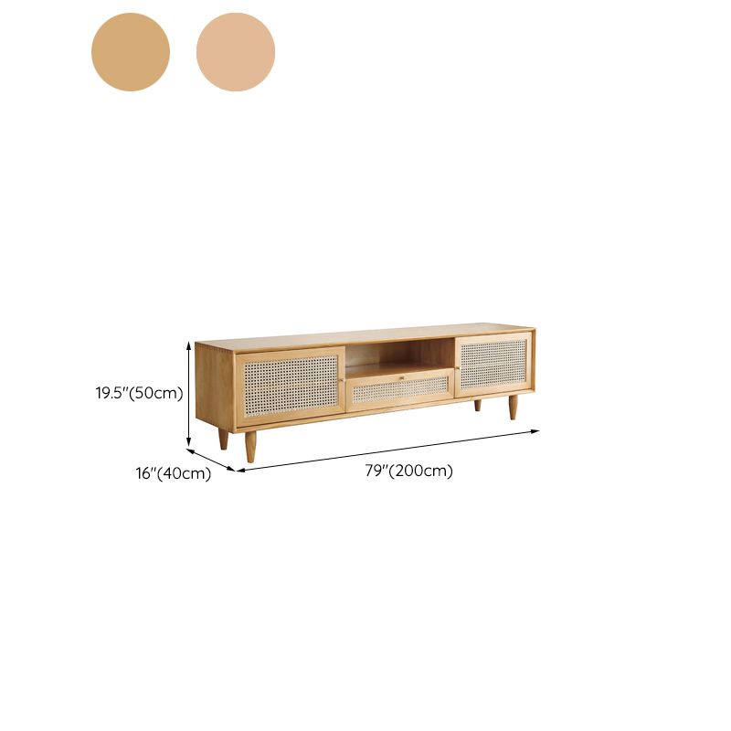 Solid Wood Media Console Scandinavian TV Stand Console for Living Room