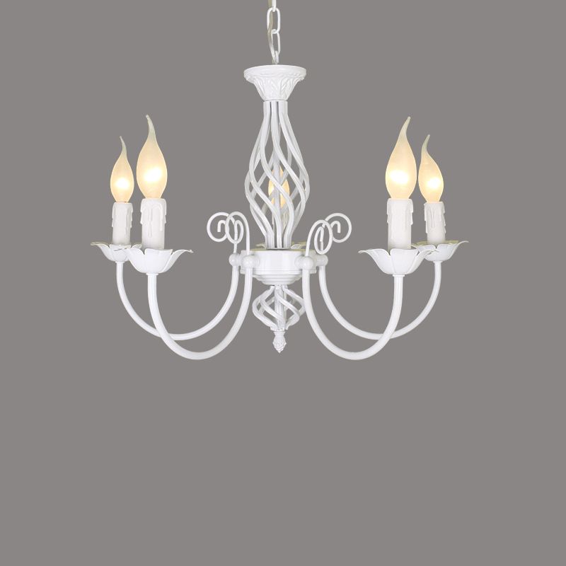 Luz colgante interior minimalista, iluminación colgante de metal de sombra de vela estilo diseñador en blanco