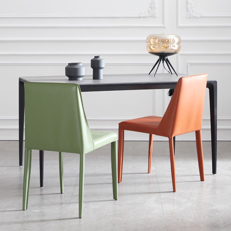 Contemporary Style Chairs Kitchen Armless Side Chair with Metal Legs