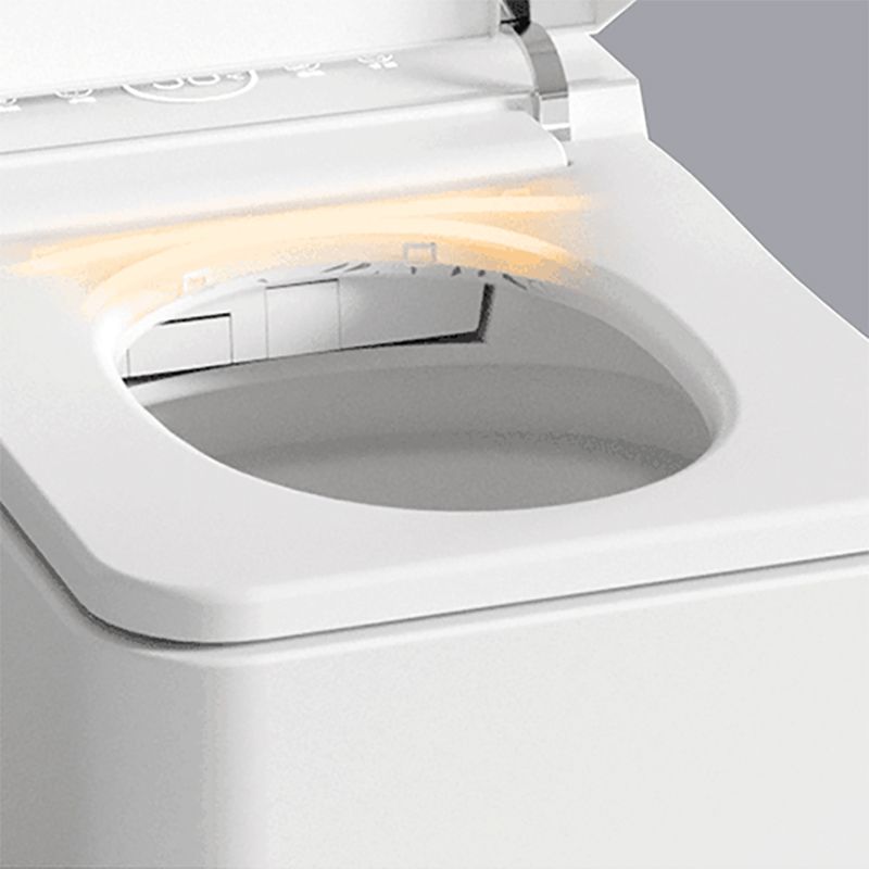 Contemporary Smart Bidet Dryer Elongated Ceramic Wall Mounted Bidet