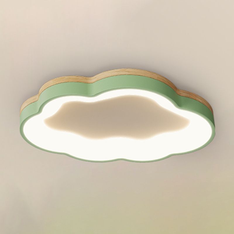 Macaron Style Ceiling Mount Light 1-Light Cloud Shape LED with Acrylic Shade for Bedroom