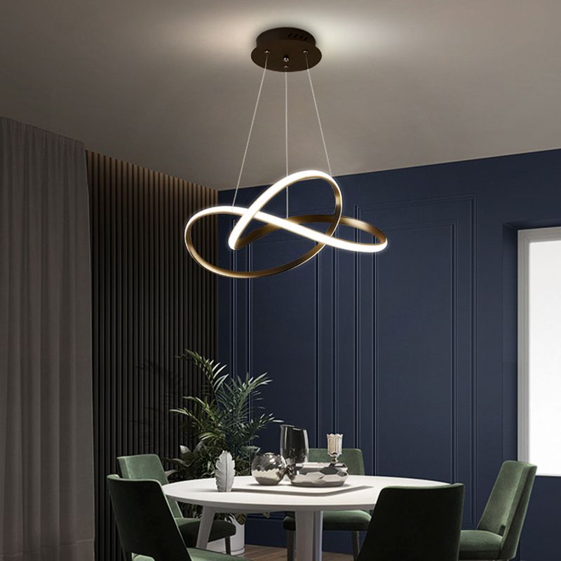 Contemporary Twisted Shape Chandelier Light Metal 1 Light Chandelier Lighting Fixture