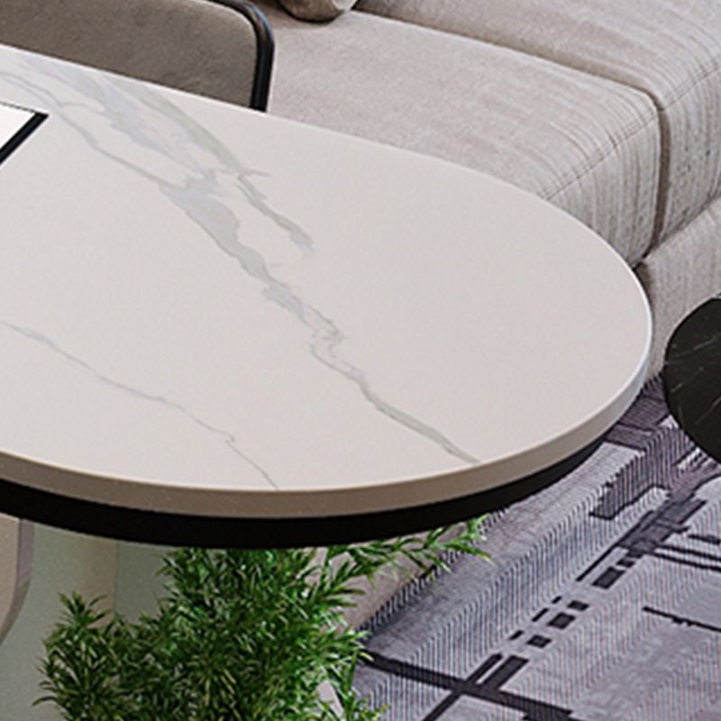 Stone Bar Dining Table Modern Bar Table with Double Pedestal for Kitchen