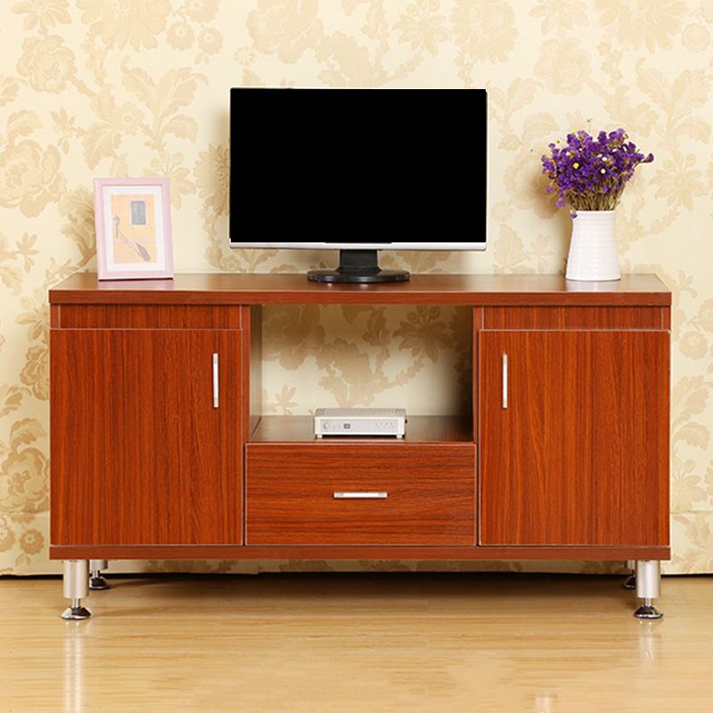 Scandinavian Style Wood TV Stand Open Storage TV Console with Shelves