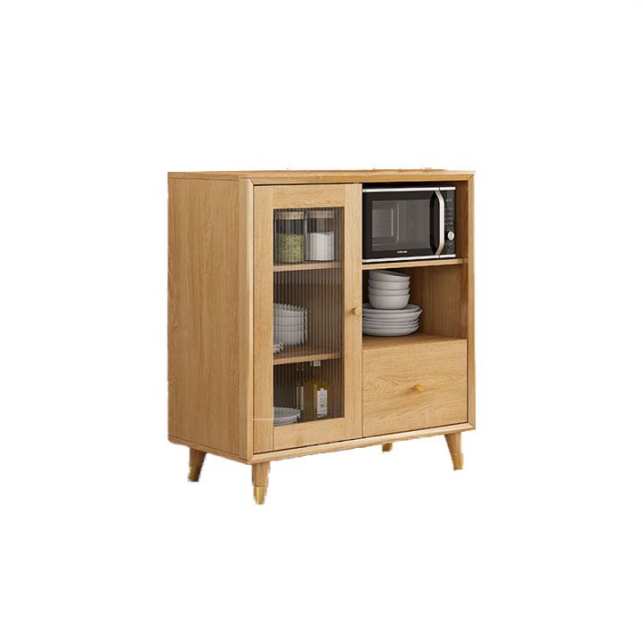 Natural Color Contemporary Sideboard Solid Wood Sideboard with Door and Drawer