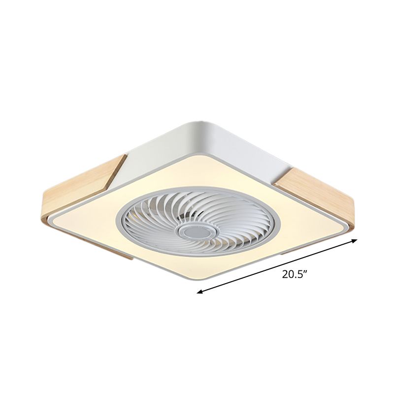 Luz de abanico colgante simple de montaje de semi descarga de dormitorio LED de 20.5 "con tono acrílico geométrico