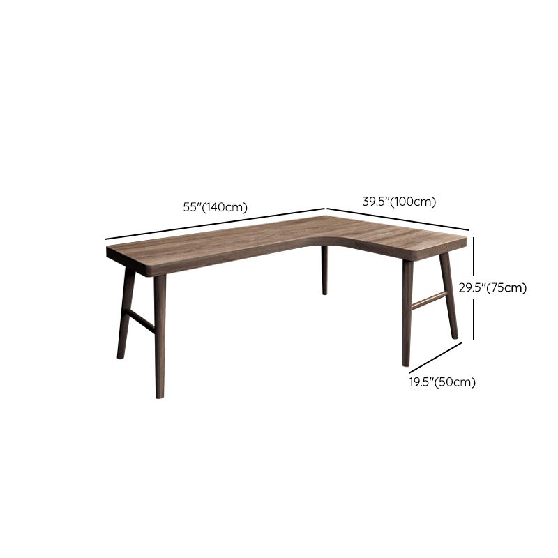 Industrial L-Shape Office Desk Solid Wooden Writing Desk for Office