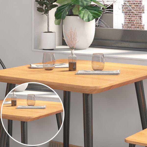 Industrial Style Dining Table Solid Wood 4 Legs Table for Dining Room