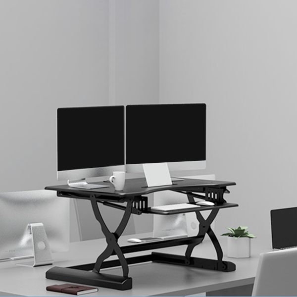 Modern Black Office Desk Height Adjustable Writing Desk for Home Office