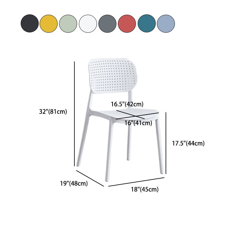 Scandinavian Conference Room Stacking Side Chair Matte Finish Plastic Dining Chair