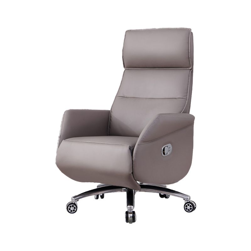 29" Wide Contemporary Managers Chair Gray Leather Executive Chair