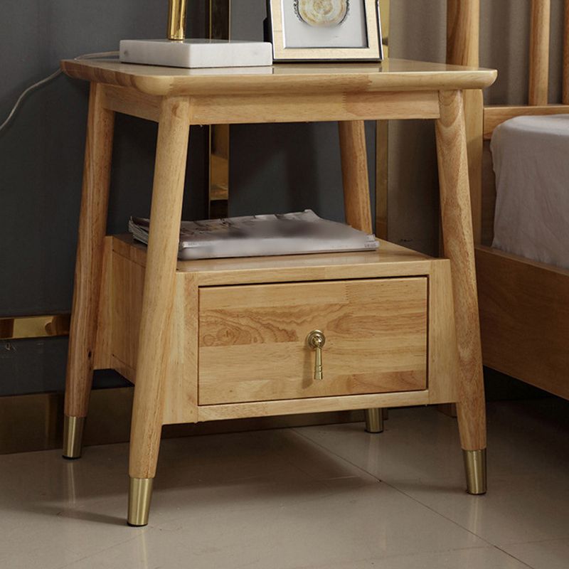 Solid Wood Modern Bed Nightstand Drawer Storage Legs Included Night Table