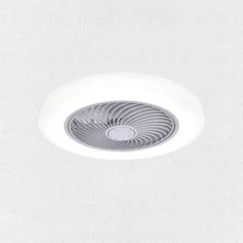 Invisible Blades Fan Lamp Modern Acrylic Bedroom LED Semi Flush Ceiling Light