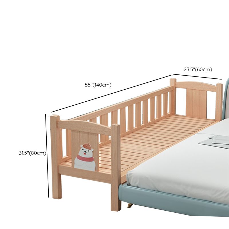 Farmhouse Solid Wood Baby Crib Natural Nursery Bed with Guardrail