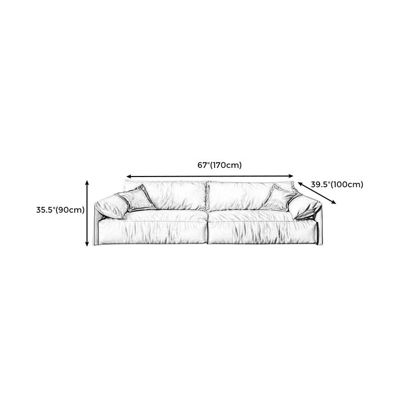 35.04" H Pillow Top Arm Modern Sofa with Bolster Pillows Standard Sofa