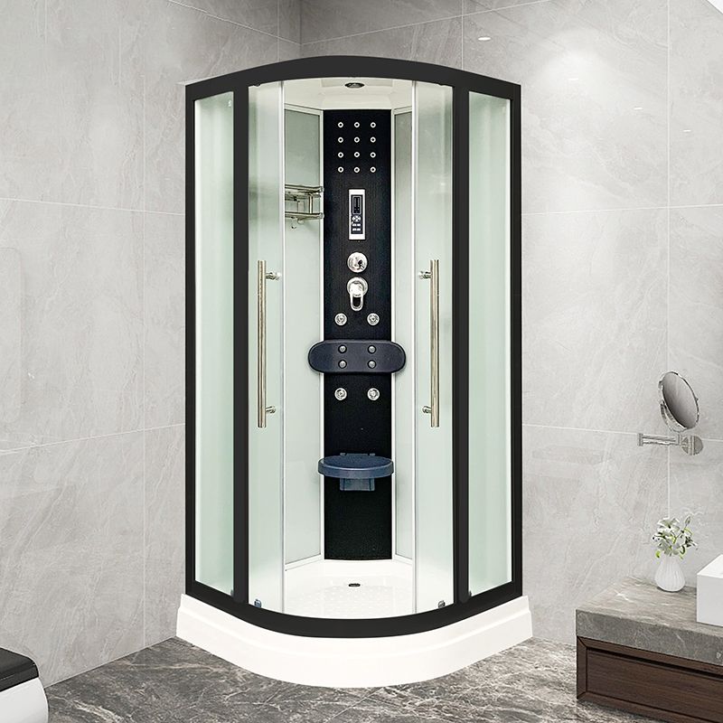 Framed Black Shower Enclosure Clear Easy Clean Glass Rounded Shower Enclosure