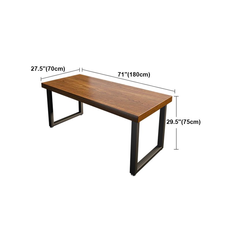 Industrial Sled Base Writing Desk Rectangular Solid Wood Office Desk