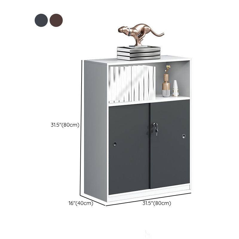 Industrial Style Vertical File Cabinet Wood Filing Cabinet with Locking Storage