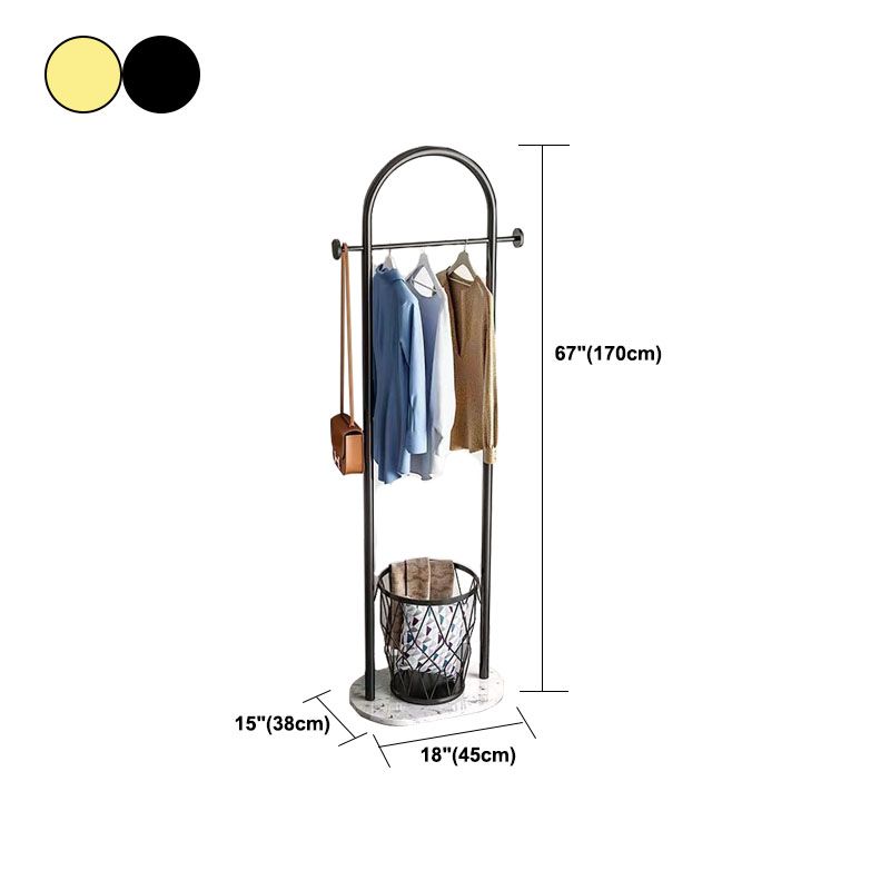 Modern Coat Rack Metal Hanger Basket Free Standing Coat Hanger