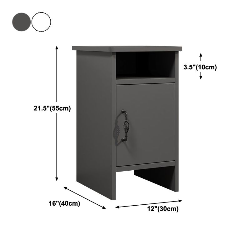 19" H Imitation Wood Nightstand Modern Night Table with 1-Door