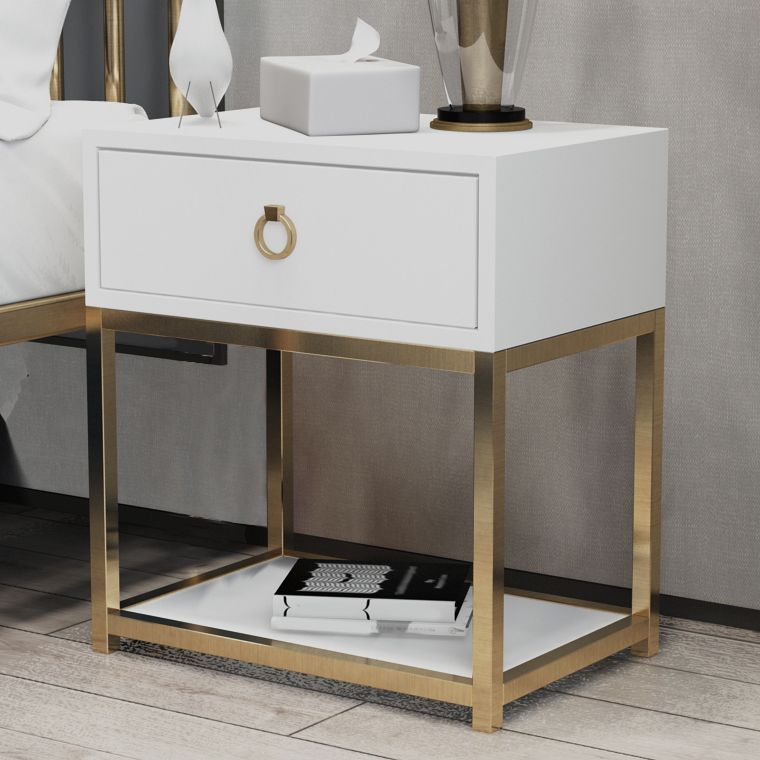 Wooden Bedside Cabinet Table Modern Minimalist Bedside Table with Legs