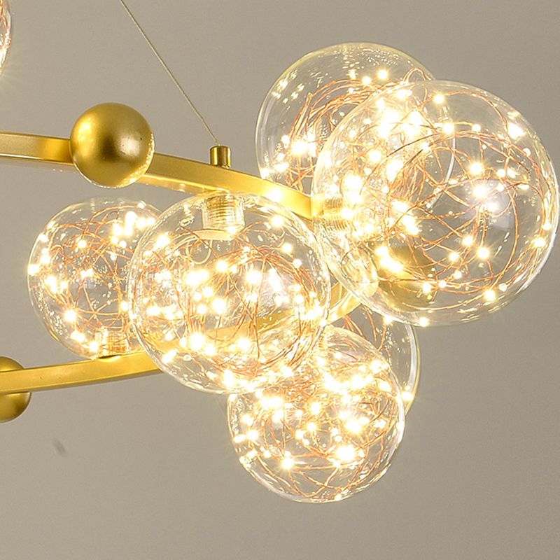 Modern Pendant Chandelier Circular Chandelier Hanging Light Glass Globe Chandelier