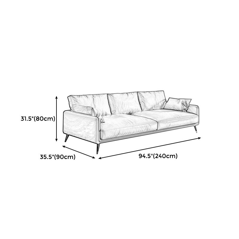 31" High Modern Square Arm Sofa with Loose Back Standard Sofa for Living Room, Dark Brown