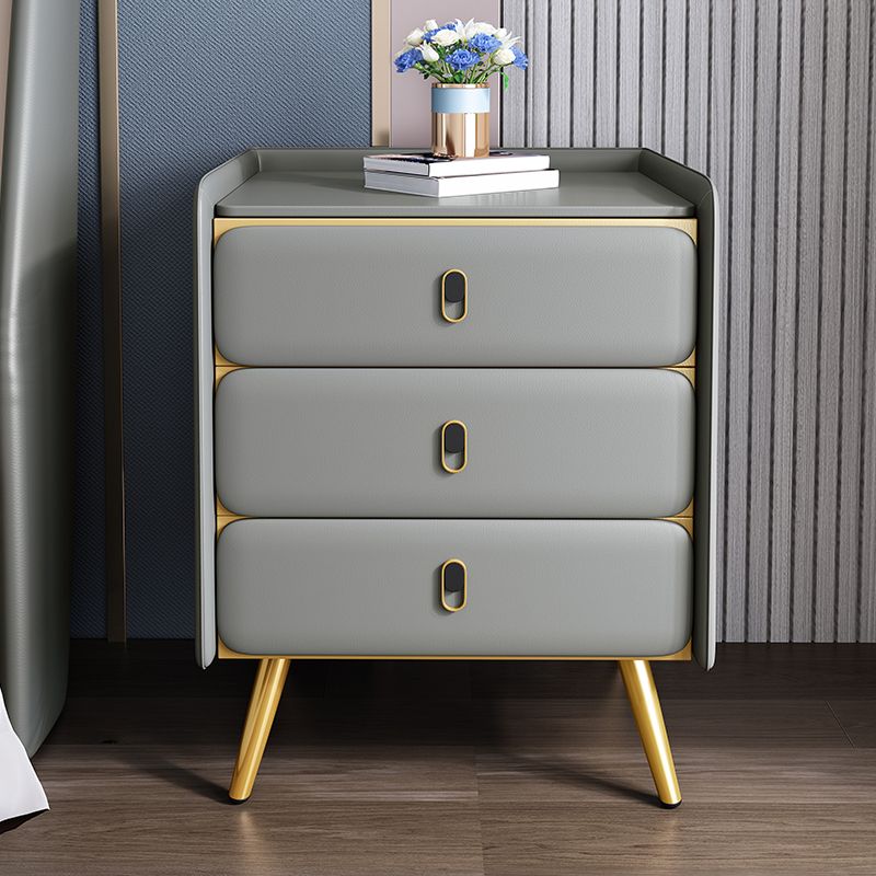 Solid Wood Bedside Cabinet Modern Bed Nightstand with 3 Drawers