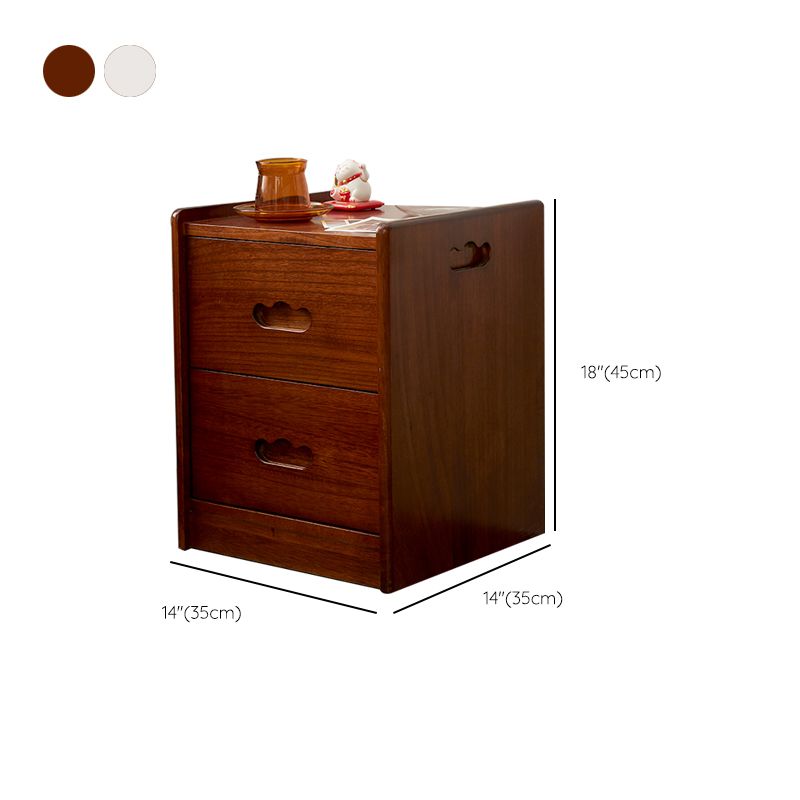 Storage Narrow Nightstand Solid Wood Kids Bedside Table with Drawers