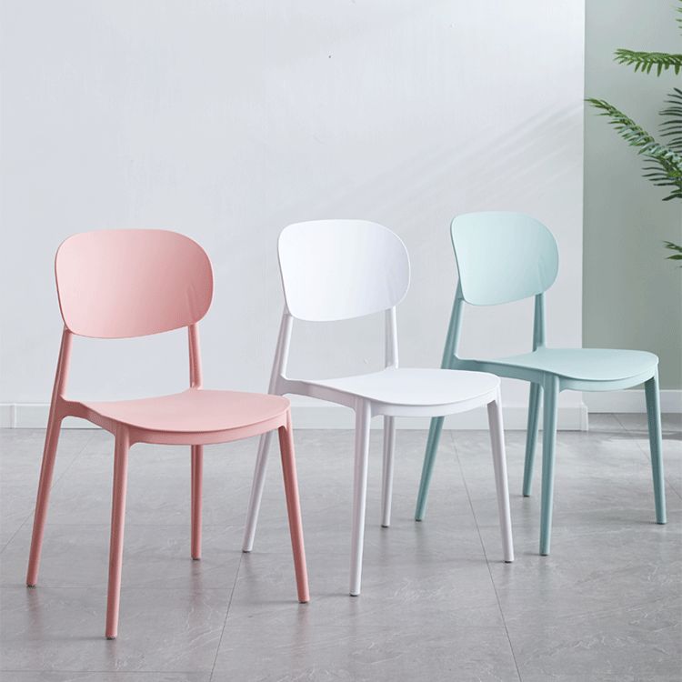 Contemporary Plastic Kitchen Dining Room Chair Open Back Side Chair