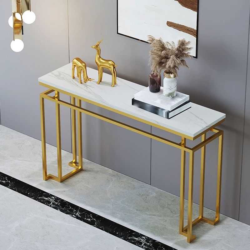 Glam Rectangle Marble/metal Scratch Resistant Console Table for Hall