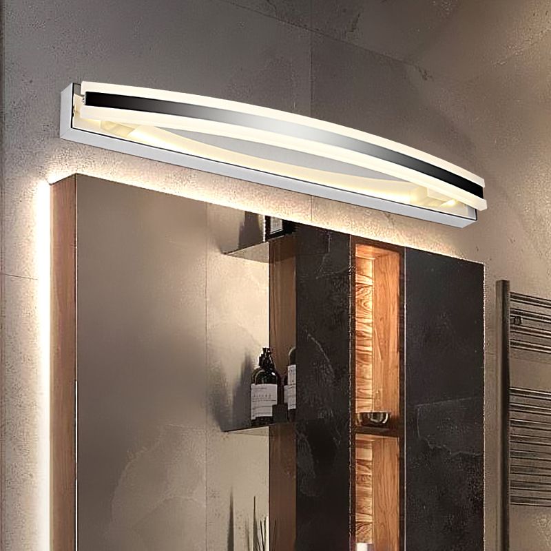 Modern Style Mirror Cabinet Bathroom Wall Lights Steel Linear Shade LED Ambient Vanity Lighting