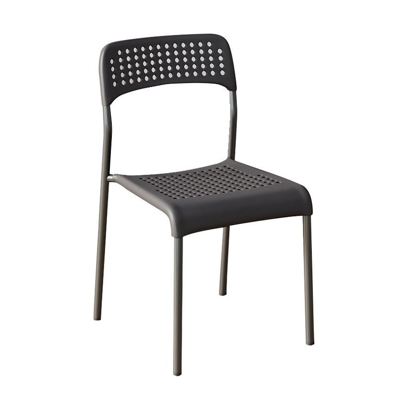 Contemporary Kitchen Stackable Open Back Plastic Dining Side Chair