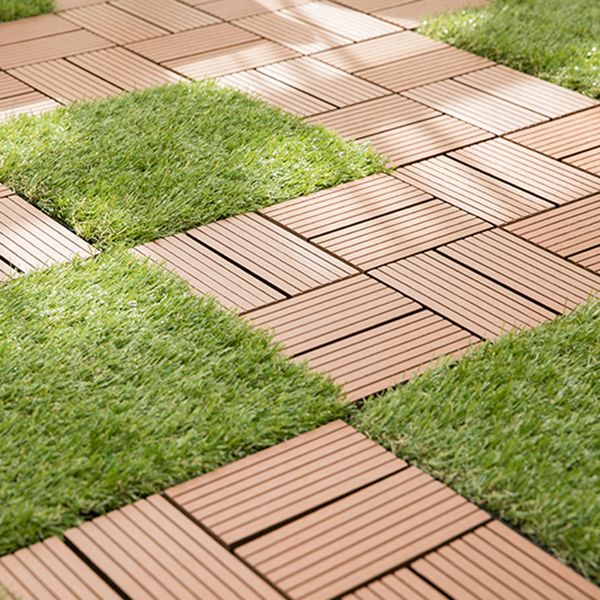 Interlocking Composite Deck Tile Outdoor Patio 11.8" x 11.8" Decktile