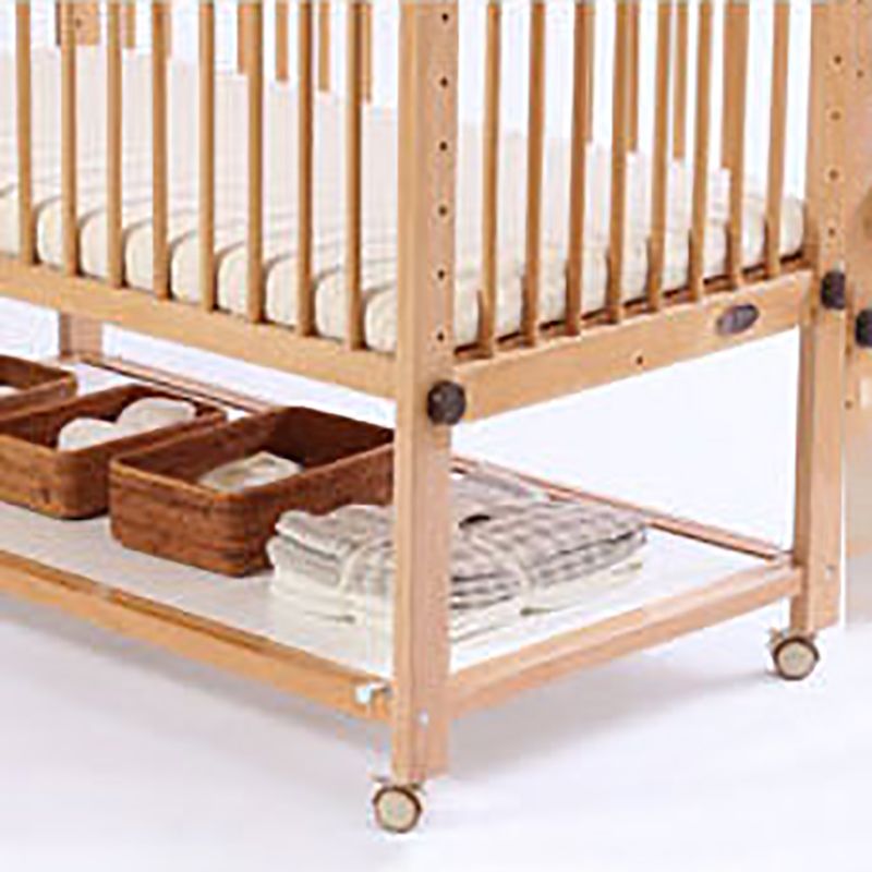 Light Wood Nursery Bed Under Crib Storage Beech Convertible Crib