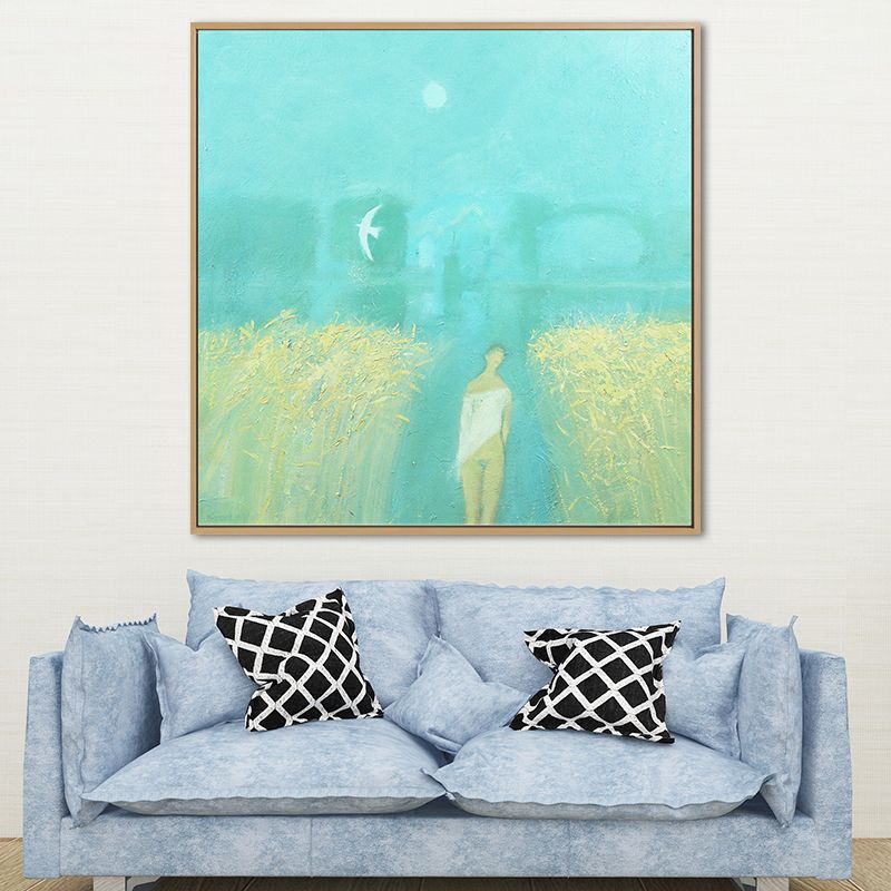 Light Color Scandinavian Style Canvas Creative Landscape Painting for Guest Room