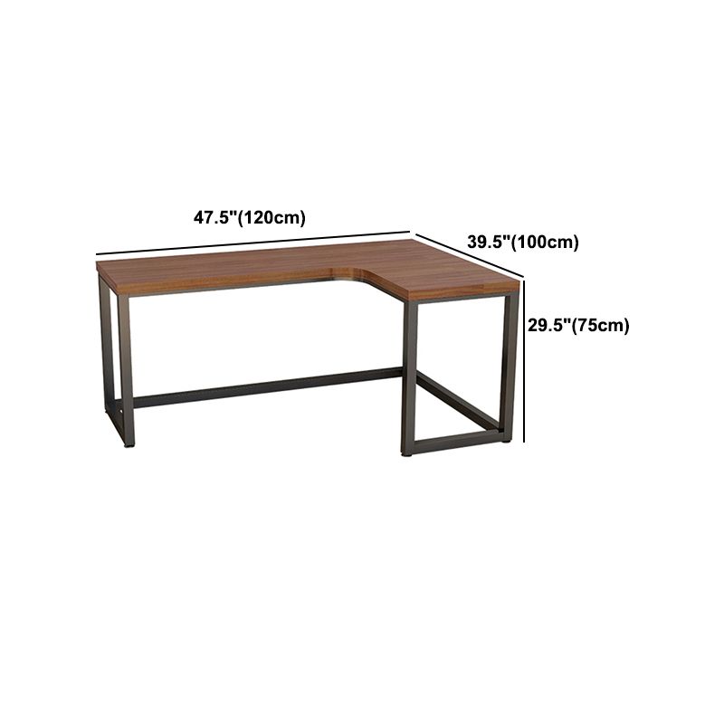 Industrial Style Writing Desk Solid Wood L-Shape Office Desk