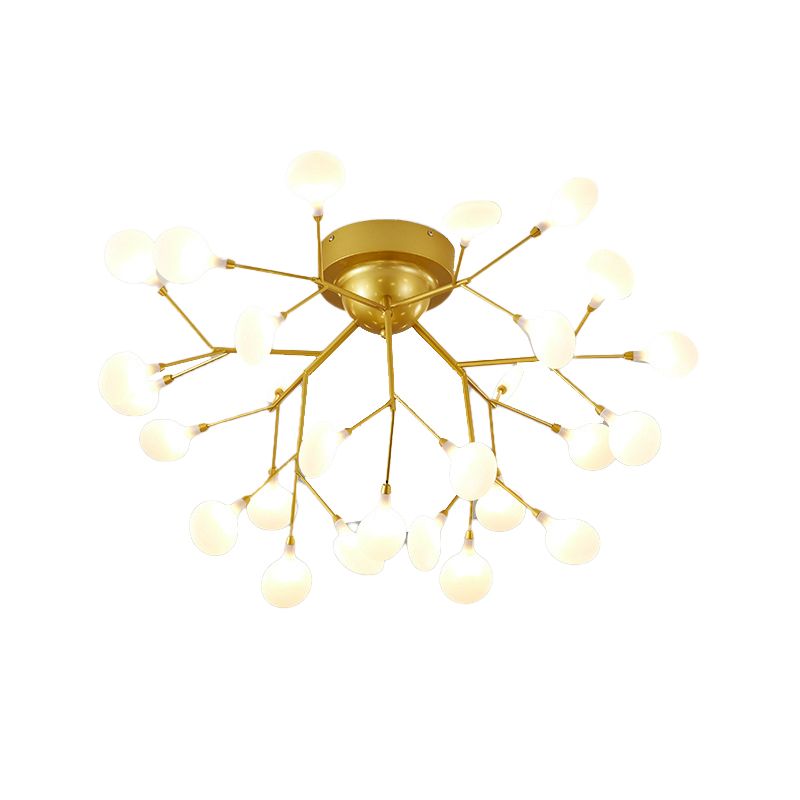 Branch Modern Style Flush Mount Metal Ceiling Light in Gold for Bedroom