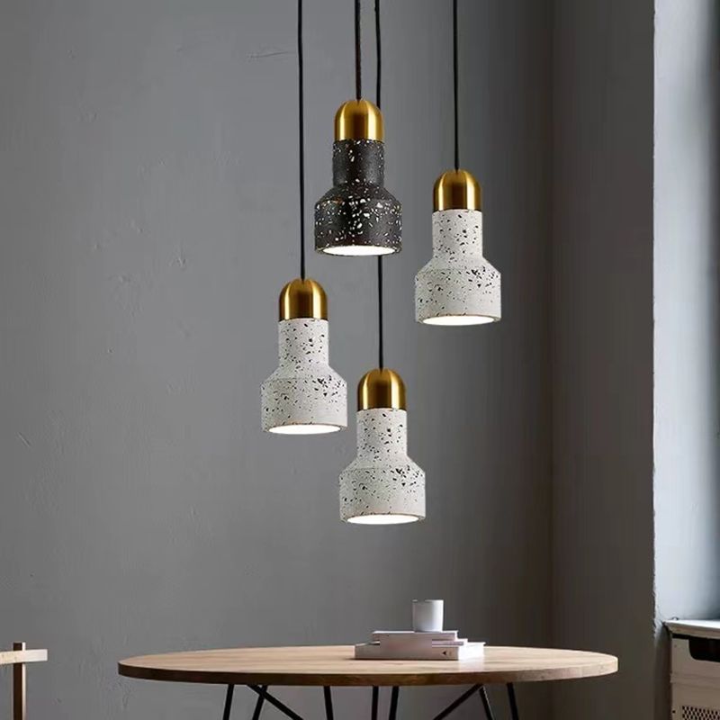 Terrazzo Small Pendant Lamp Nordic Style 1 Head Suspension Light for Dining Room