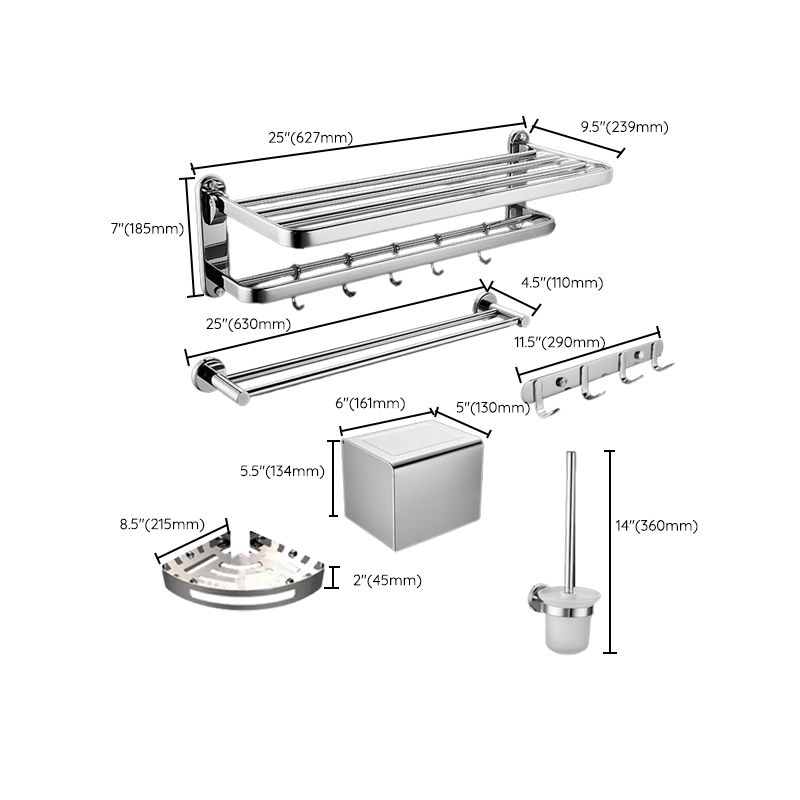 Modern Bath Hardware Set Stainless Steel Bath Shelf Paper Holder Bathroom Accessory Kit