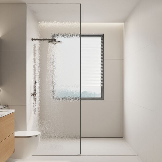 Single Fixed Shower Screen Frameless Half Partition Shower Bath Screen