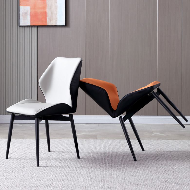 Contemporary Style Chairs Armless Chair with Metal Legs for Kitchen