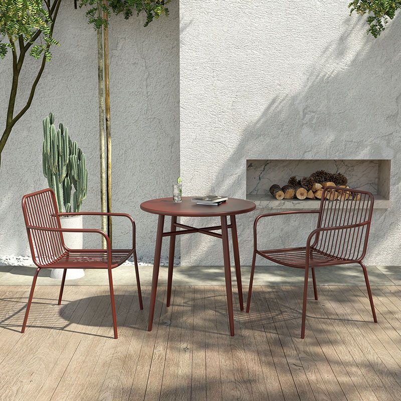 Modern Iron Frame Bistro Table Rust Resistant and Scratch Resistant Bistro Table