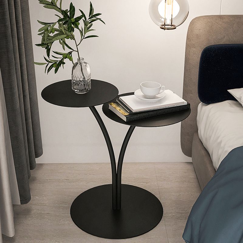 Modern Round Nightstand Metal Accent Table Nightstand for Bedroom