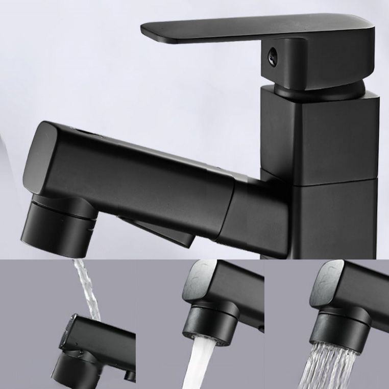 Bathroom Faucet Pull-out Lever Handle Single Hole Washroom Faucet